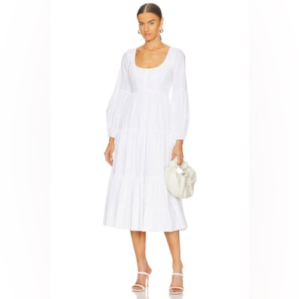 Cinq a Sept Midi Hillary Dress in White